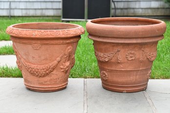 Terra Cotta Relief Flower Pots