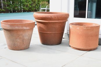 Three Large Terracotta Planters