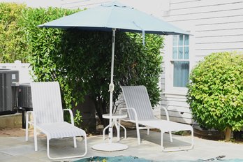 Pair Of Patio Lounge Chairs With Side Table