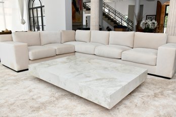 Custom Upholstered Cream Sectional Sofa