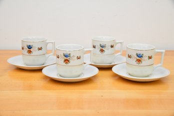 Set Of Four Japanese Tea Cup And Saucers