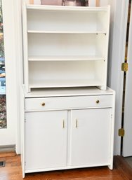 Two Piece White Hand Painted Book Shelf