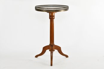 Petite Marble Top Table With Filagree Edge