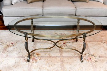 Glass And Metal Coffee Table