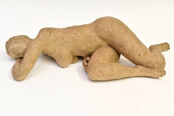 Reclining Nude Sculpture By Charles Reina - Signed