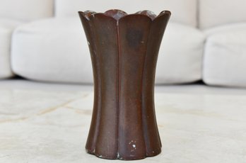Art Nouveau Fluted Heavy Copper Vase