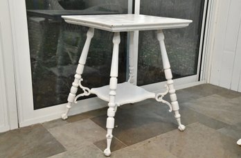 Antique Painted Ball And Claw Foot Side Table