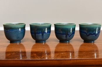 Set Of Drip Stoneware Cups