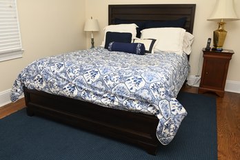 Queen Panel Bed Frame With Bedding & Mattress