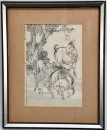 Katsushika Hokusai Three Wild Goats Woodblock Print