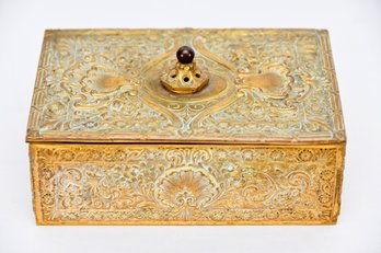 19th Century Brass Filagree Covered Box  Nicholas Haydon