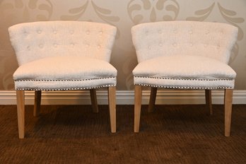 Nailhead Linen Side Chairs