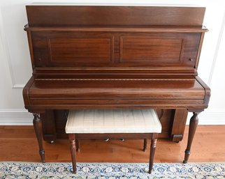 Antique Steinway Upright Grand Piano With Bench - Superb!
