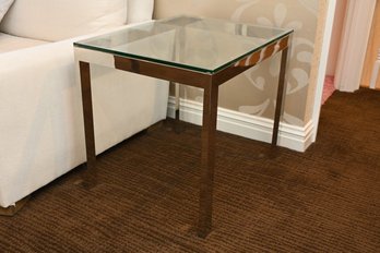 Chrome And Glass Side Table