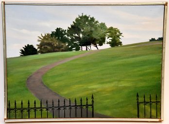 Gate Scene By Pat Ralph - Paint On Canvas Framed