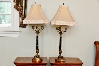 Pair Of Metal Table Lamps