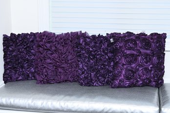 Ruffled Square Throw Pillows- A Set Of 4