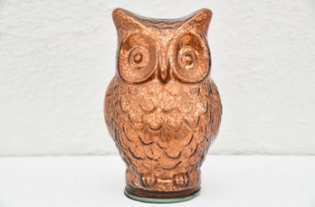 Bronze Toned Glass Owl Figurine