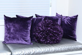 Square Purple Throw Pillows - A Set Of 4