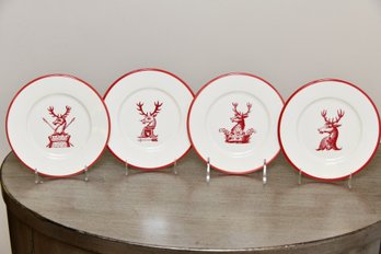 Four Williams Sonoma Stag Appetizer Plates