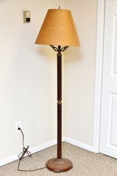 Metal And Wood Floor Lamp