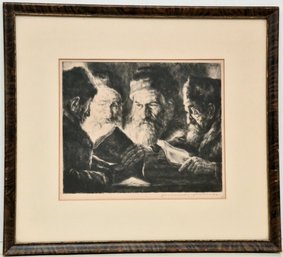 Reading By Candlelight  Pencil Signed Julius Collen Turner Steel Engraving