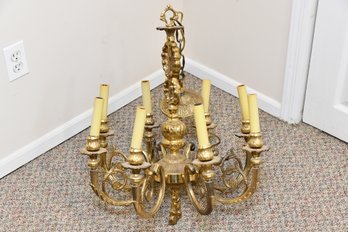 8 Light Brass Chandelier