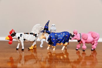 Trio Of CowParade Figurines Including Cow-moo-flage