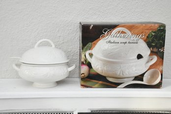 Two Italian Soup Tureens With Ladle