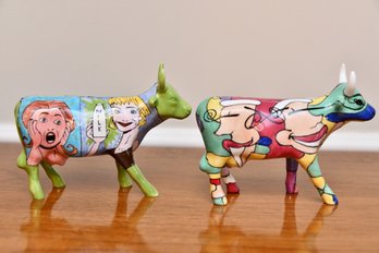 Two CowParade Figurines Including Lactose Intollerabull