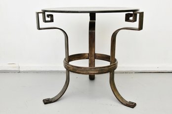 Mid Century Modern Heavy Bronze Table Flared Feet