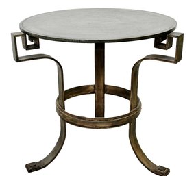 Mid Century Modern Heavy Bronze Table Flared Feet