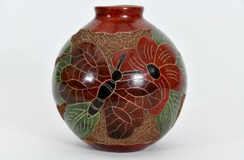 Glazed Butterfly Vase