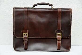 Brown Leather Attache With Shoulder Strap