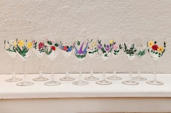 Angelique Hand Painted Wine Glasses