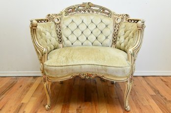 Vintage Hand Carved Rococo Arm Chair