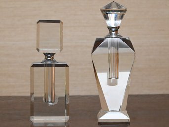 2 Crystal Perfume Bottles