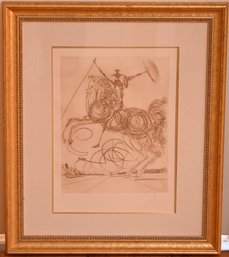 Salvador Dali Artist Proof Original Signature Etching The Horseman Don Quixote