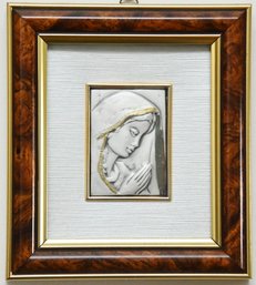 Sterling Silver Mother And Child Relief Framed Art