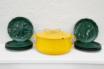 Dansk Covered  Pot And 6 Dansk Plates