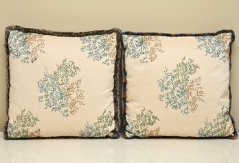 Textured Frilled Down Filled Throw Pillows - A Pair