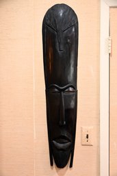 Large Carved Ebony Wood Tribal Mask