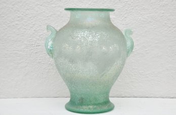 Silvestri Blown Glass Crackle Vase
