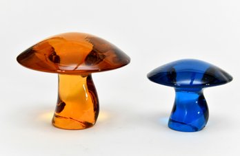 Mid Century Modern Glass Mushrooms