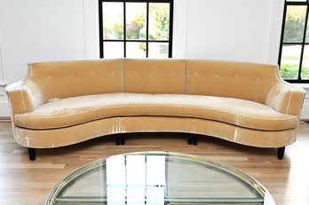 Curved Gold Velvet Sofa