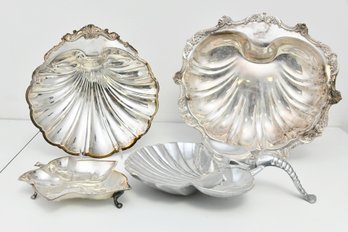 Silver Plate Lot Including Clam Shell Shaped