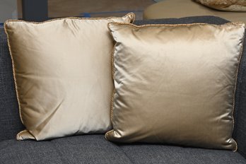 Gold Silk Down Filled  Throw Pillows