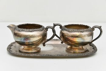 Silver Creamer And Sugar