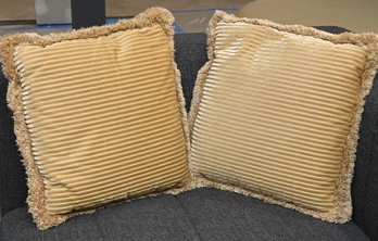 Gold Stripped Down Filled Throw Pillows