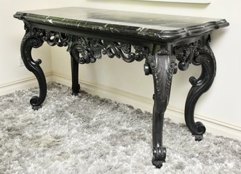 Maitland Smith Oversized Black Marble Top Console Table